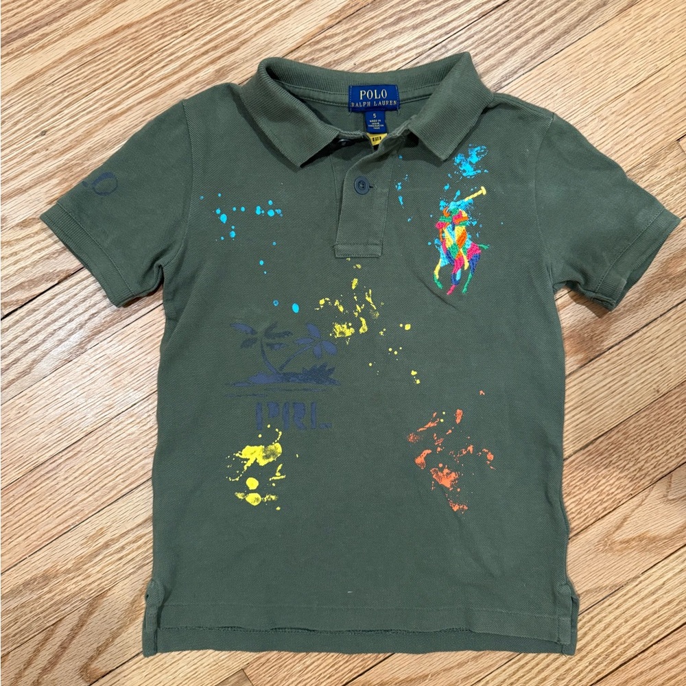 Peace love polo embroidered kids polo sz 5